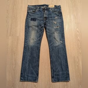 Hollister Jeans Men's 36X32 Balboa Classic Straight Distressed